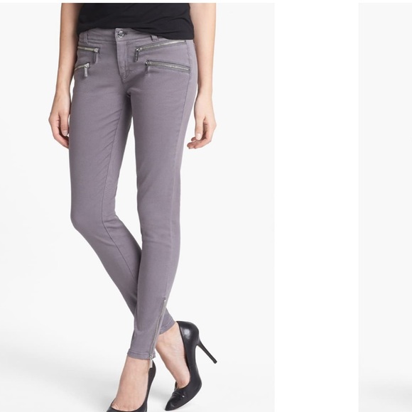 Micheal Kors Gray skinny Denim pant zipper detail - Picture 1 of 9